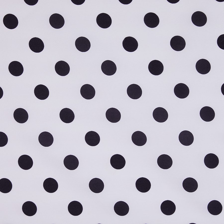 Specialty Polka Dots White with Black tablecloth